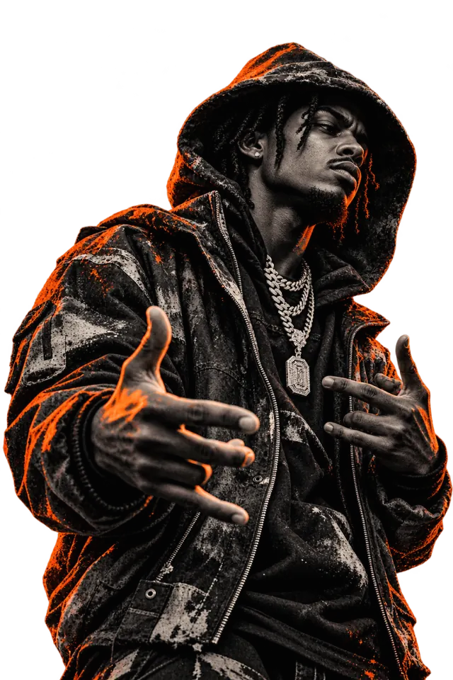 Kxng Rage, a fictional AI rapper